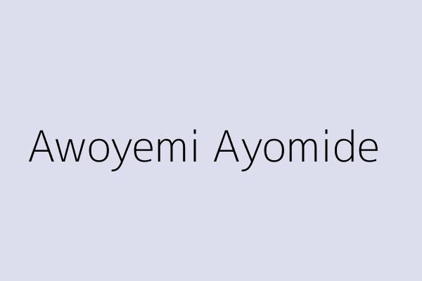 Awoyemi Ayomide